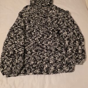 POL Black and White Cowl Neck Sweater
